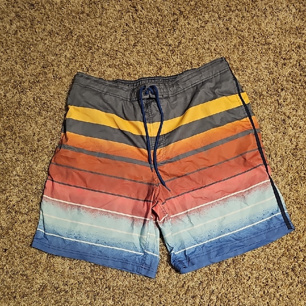 George Yellow and Gray Board Shorts Swimwear